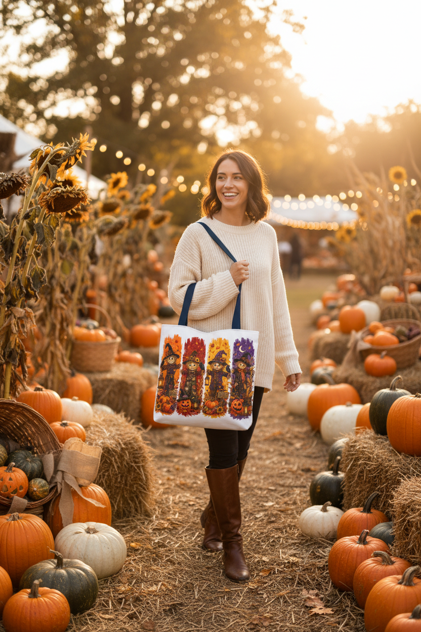 Halloween Scarecrow Tote Lifestyle