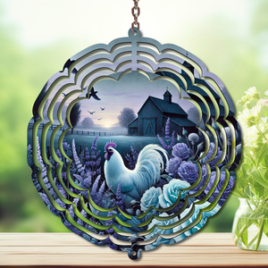 Chicken Aluminum Metal Wind Spinner, multiple images available. TheCraftNook