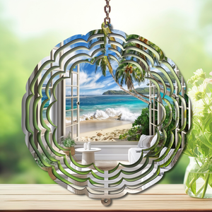 Beach Aluminum Metal Wind Spinner, multiple images available. TheCraftNook