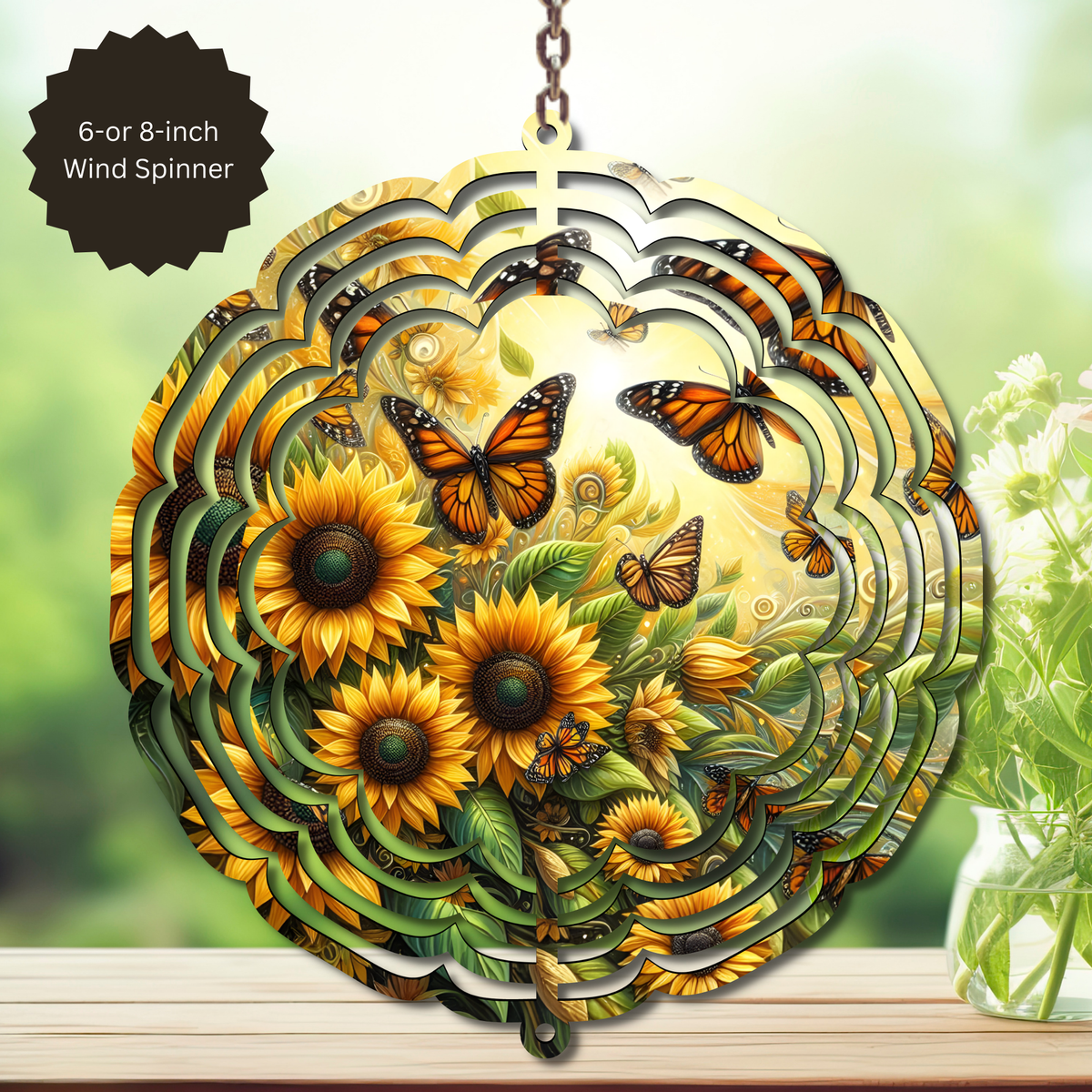 Butterfly Aluminum Metal Wind Spinner, multiple images available. TheCraftNook