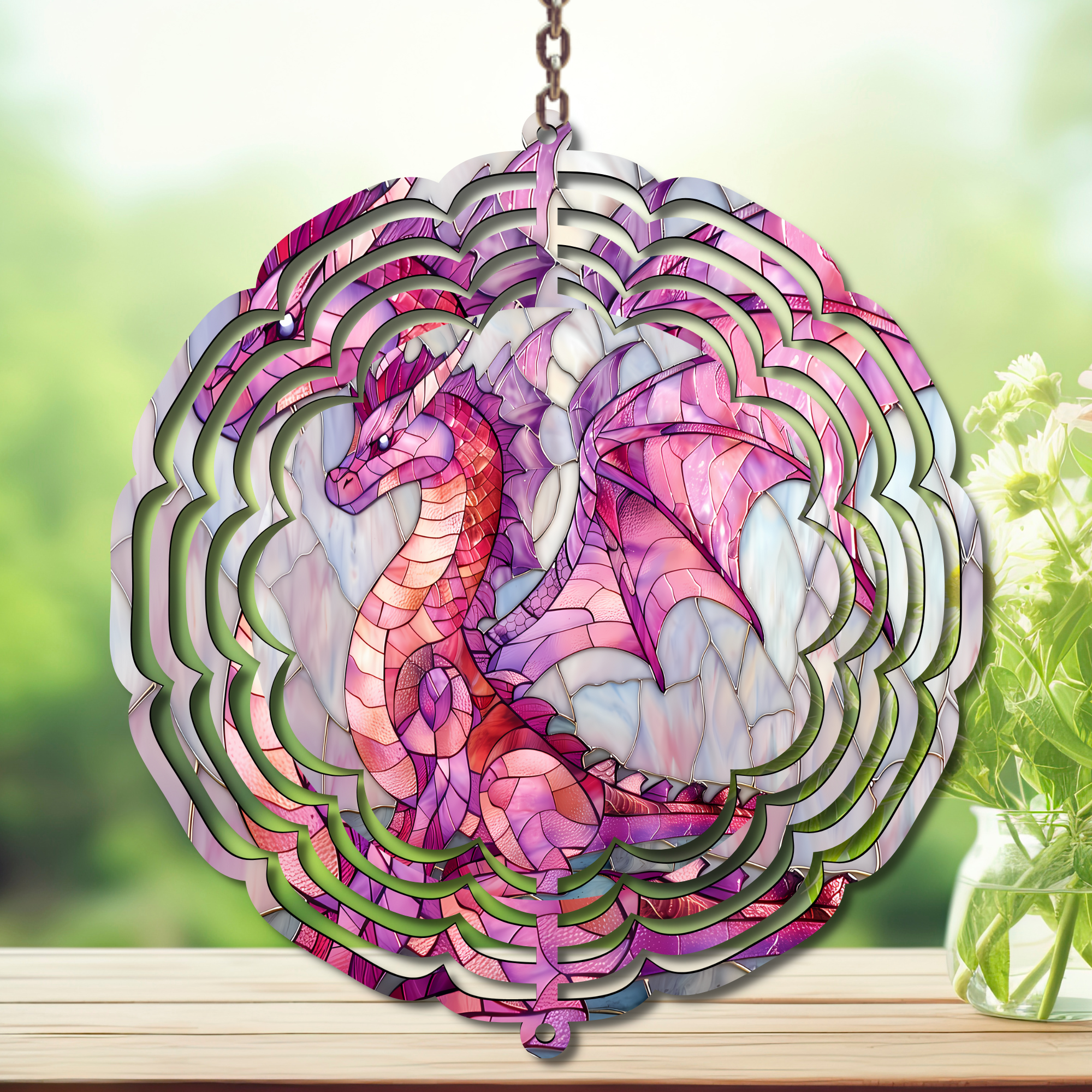 Dragons Aluminum Metal Wind Spinner, Let your yard roar with color — magical motion and fantasy‑themed flair. Multiple images available.