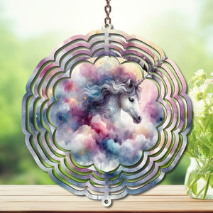 Unicorn Aluminum Metal Wind Spinner, multiple images available. TheCraftNook
