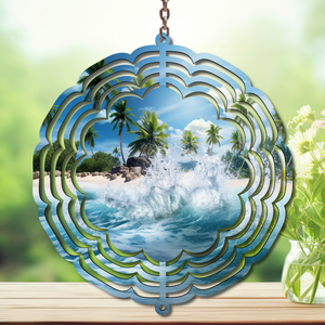 Beach Aluminum Metal Wind Spinner, multiple images available. TheCraftNook