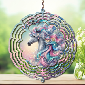 Unicorn Aluminum Metal Wind Spinner, multiple images available. TheCraftNook
