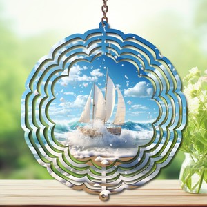 Beach Aluminum Metal Wind Spinner, multiple images available. TheCraftNook