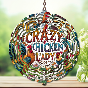 Chicken Aluminum Metal Wind Spinner, multiple images available. TheCraftNook