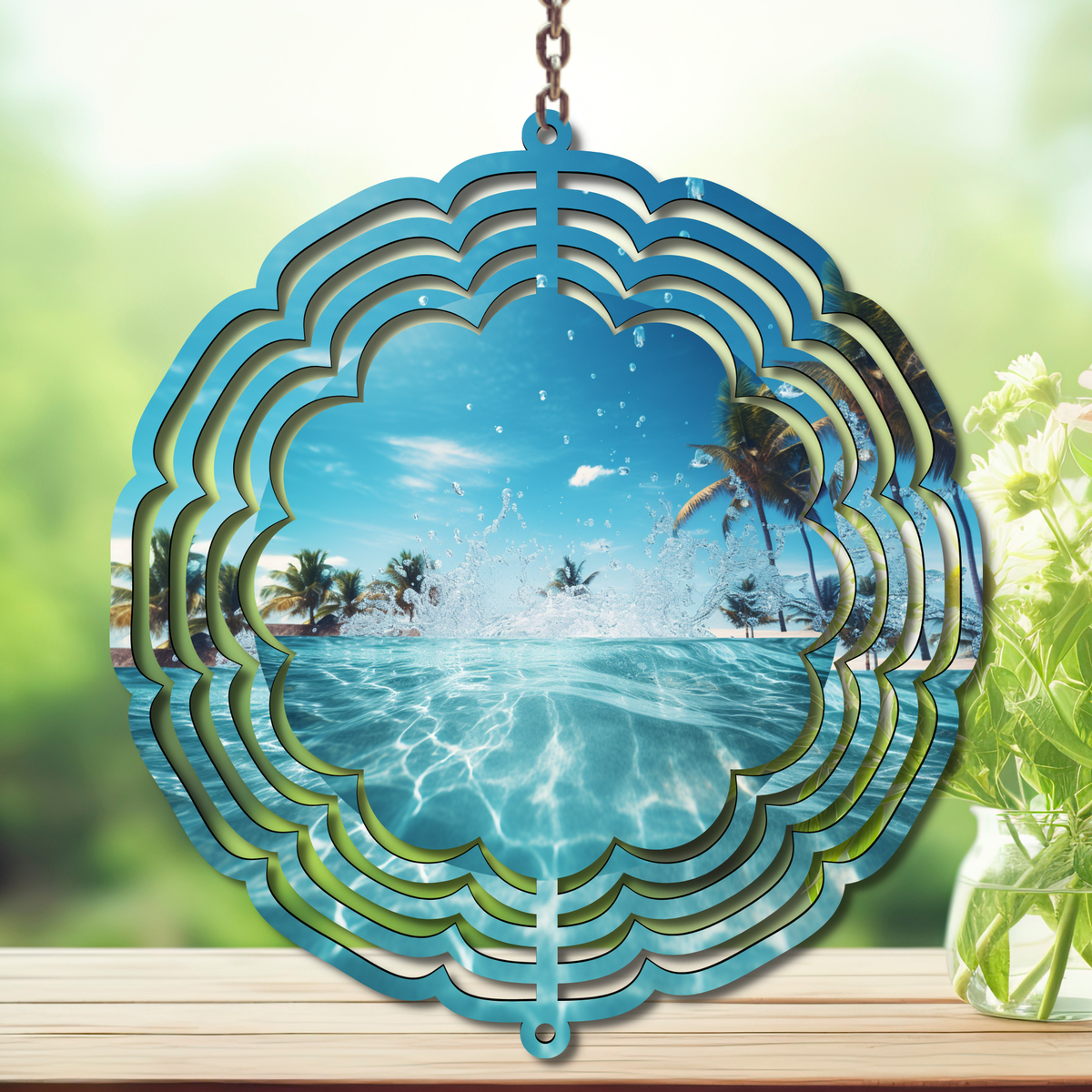Beach Aluminum Metal Wind Spinner, multiple images available. TheCraftNook