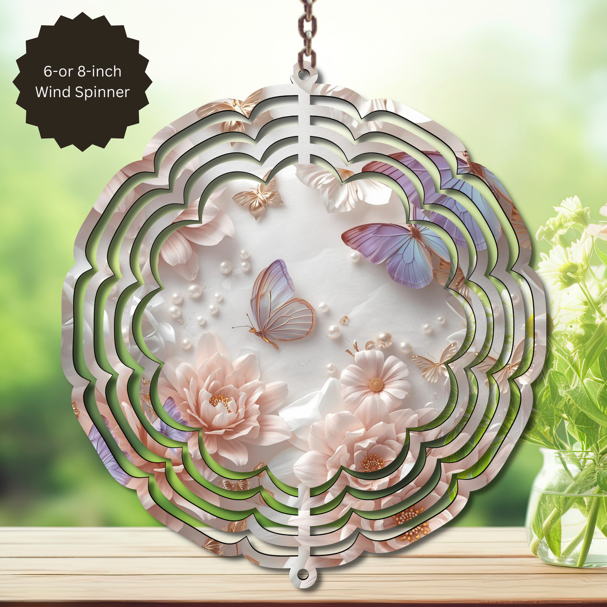 Butterfly Aluminum Metal Wind Spinner, multiple images available. TheCraftNook