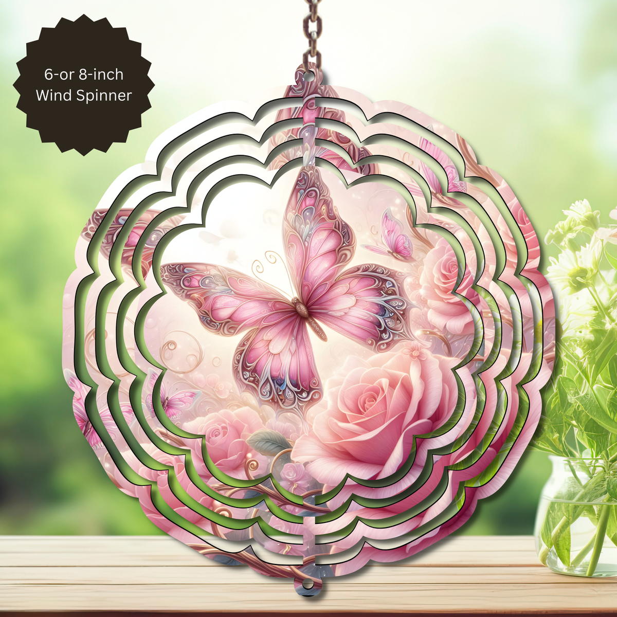 Butterfly Aluminum Metal Wind Spinner, multiple images available. TheCraftNook