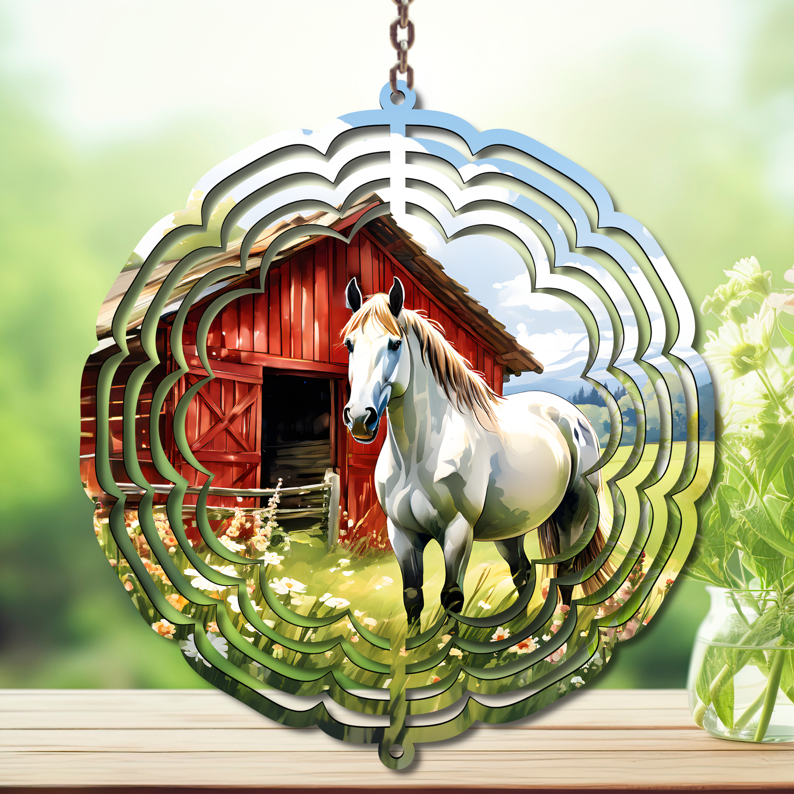 Horse Aluminum Metal Wind Spinner, multiple images available TheCraftNook