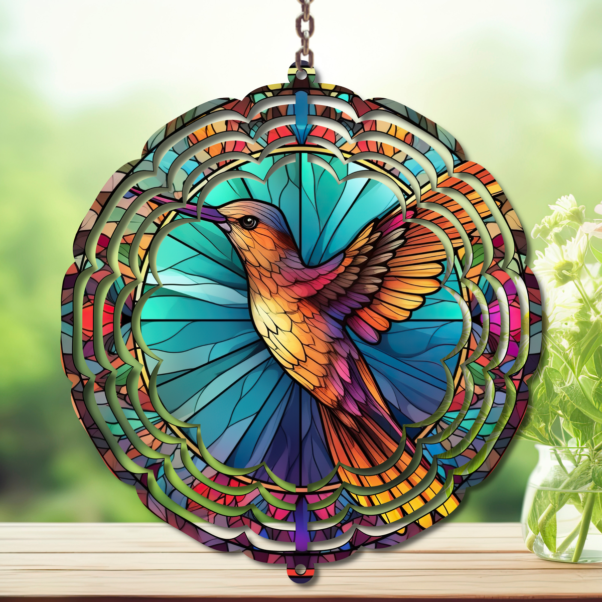 Hummingbird Aluminum Metal Wind Spinner, Let your garden bloom with motion. 🌺✨multiple images available TheCraftNook