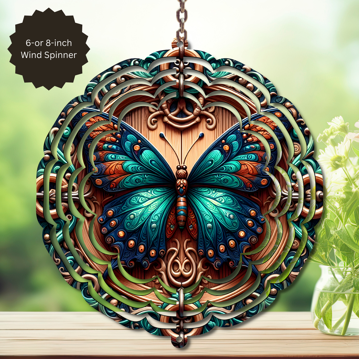 Butterfly Aluminum Metal Wind Spinner, multiple images available. TheCraftNook