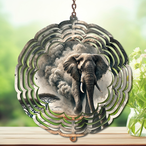 Elephant Aluminum Metal Wind Spinner, multiple images available. TheCraftNook