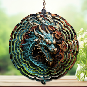 Dragons Aluminum Metal Wind Spinner, Let your yard roar with color — magical motion and fantasy‑themed flair. Multiple images available. TheCraftNook