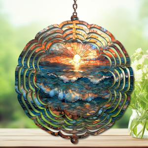 Beach Aluminum Metal Wind Spinner, multiple images available. TheCraftNook