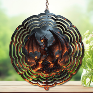 Dragons Aluminum Metal Wind Spinner, Let your yard roar with color — magical motion and fantasy‑themed flair. Multiple images available. TheCraftNook