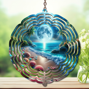 Beach Aluminum Metal Wind Spinner, multiple images available. TheCraftNook