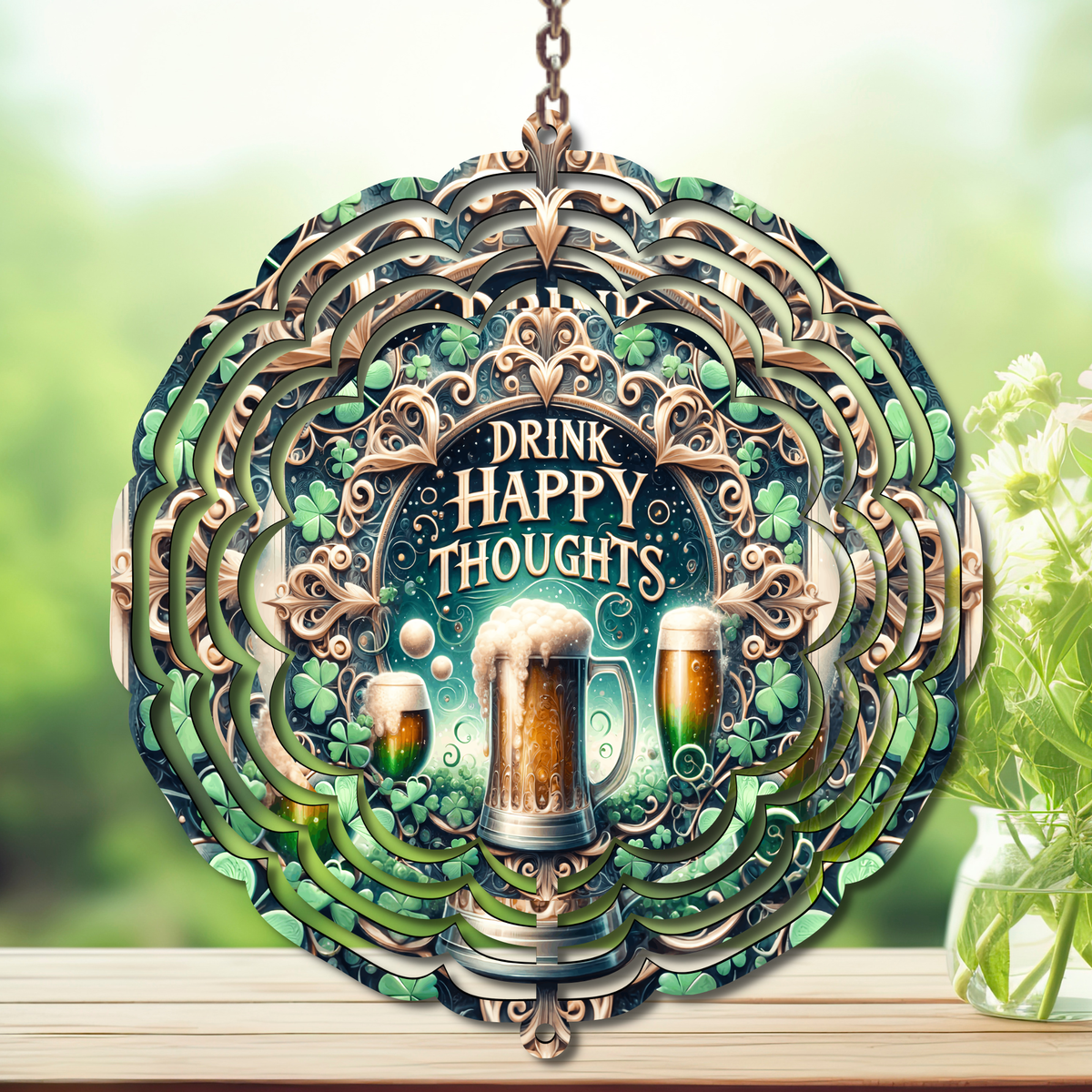 March magic St. Patty's Aluminum Metal Wind Spinner, multiple images available. TheCraftNook