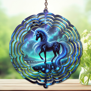 Unicorn Aluminum Metal Wind Spinner, multiple images available. TheCraftNook