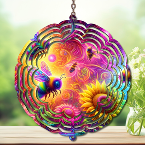 Honeybee Aluminum Metal Wind Spinner, Let your yard buzz with sunshine! Multiple images available. TheCraftNook