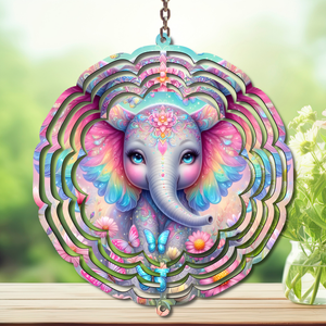 Elephant Aluminum Metal Wind Spinner, multiple images available. TheCraftNook