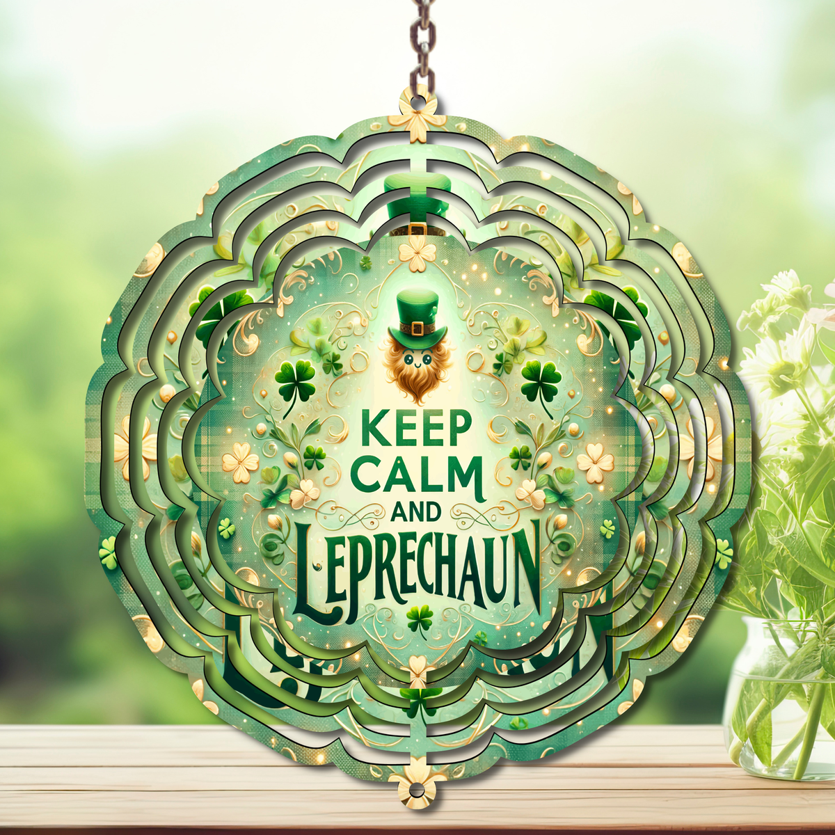 March magic St. Patty's Aluminum Metal Wind Spinner, multiple images available. TheCraftNook