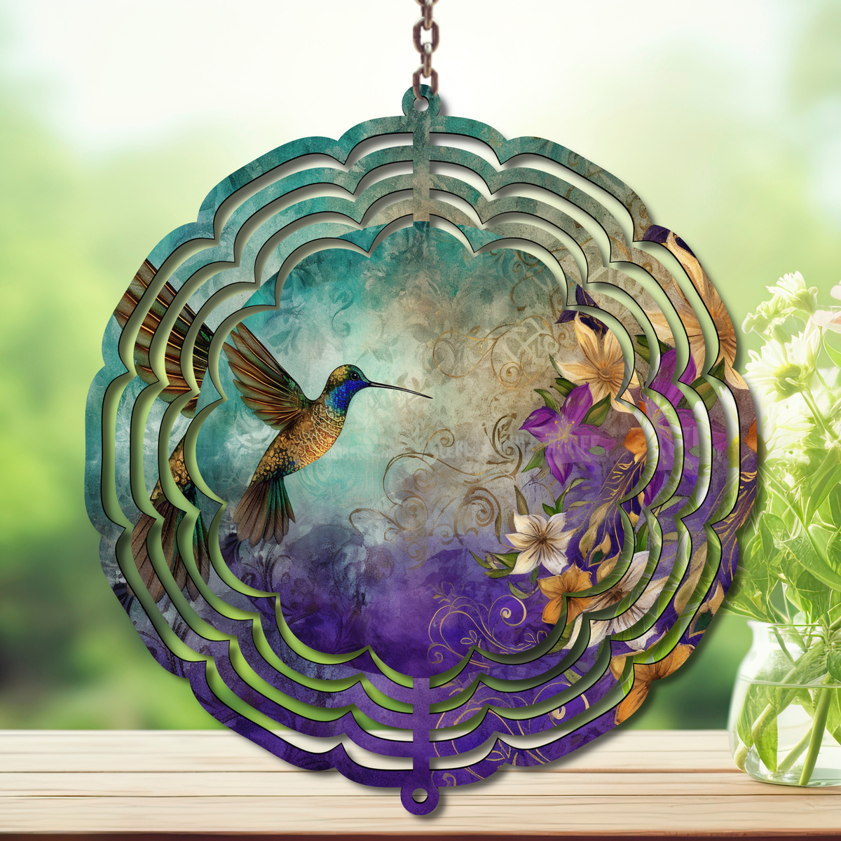 Hummingbird Aluminum Metal Wind Spinner, Let your garden bloom with motion. 🌺✨multiple images available TheCraftNook