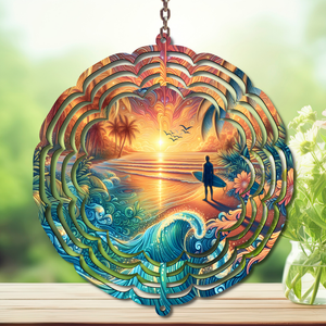 Beach Aluminum Metal Wind Spinner, multiple images available. TheCraftNook