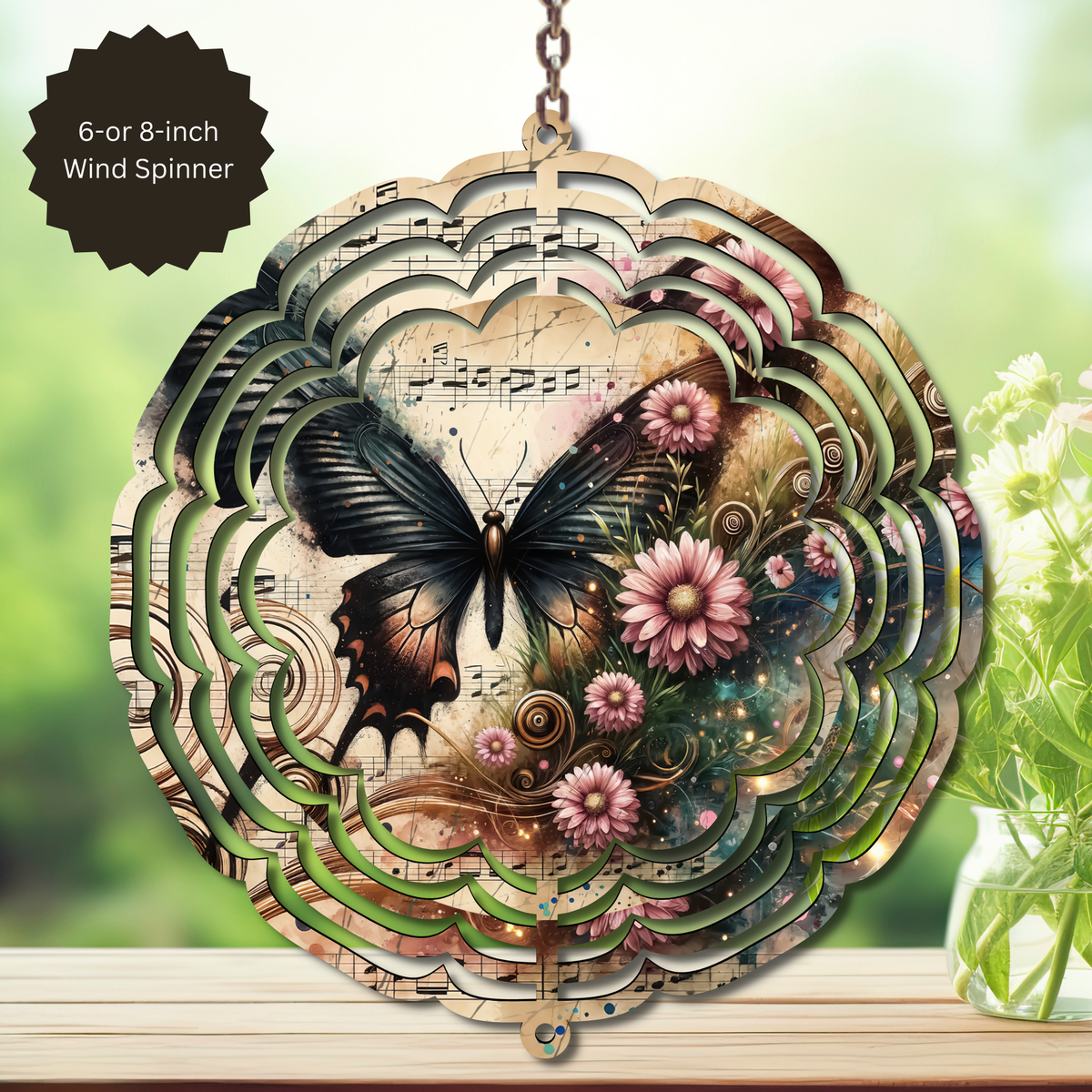 Butterfly Aluminum Metal Wind Spinner, multiple images available. TheCraftNook