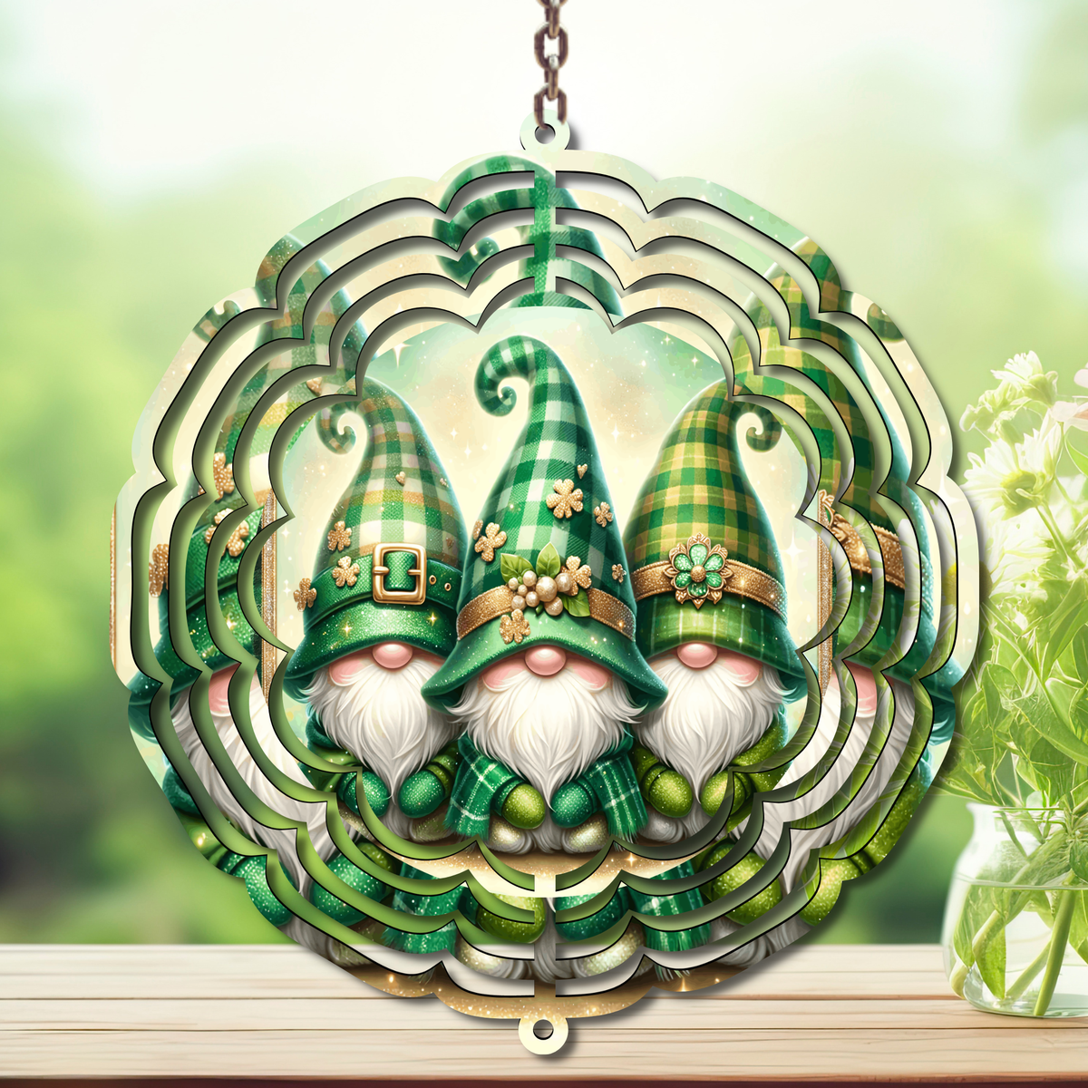 March magic St. Patty's Aluminum Metal Wind Spinner, multiple images available. TheCraftNook