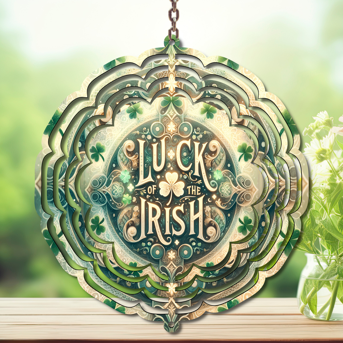 March magic St. Patty's Aluminum Metal Wind Spinner, multiple images available. TheCraftNook