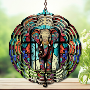 Elephant Aluminum Metal Wind Spinner, multiple images available. TheCraftNook
