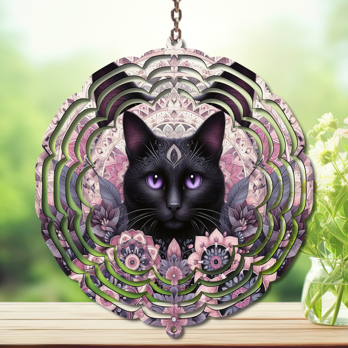 Cats Aluminum Metal Wind Spinner, Let your garden play with a little cattitude. Multiple images available. TheCraftNook