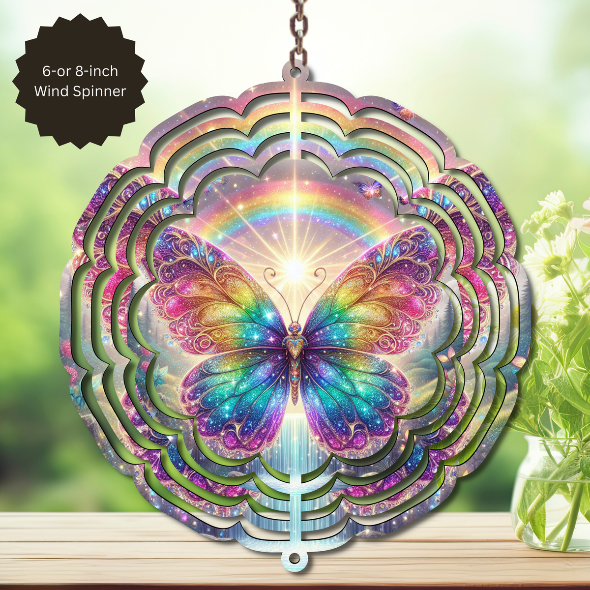 Butterfly Aluminum Metal Wind Spinner, multiple images available. TheCraftNook
