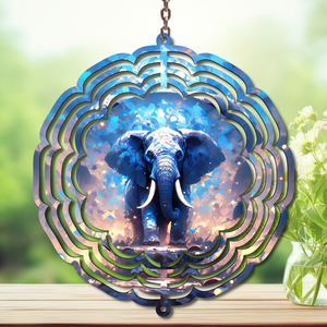 Elephant Aluminum Metal Wind Spinner, multiple images available. TheCraftNook