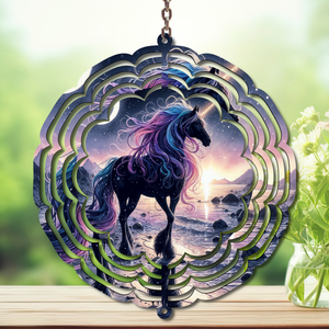 Unicorn Aluminum Metal Wind Spinner, multiple images available. TheCraftNook