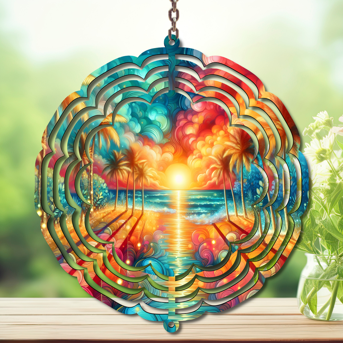 Beach Aluminum Metal Wind Spinner, multiple images available. TheCraftNook