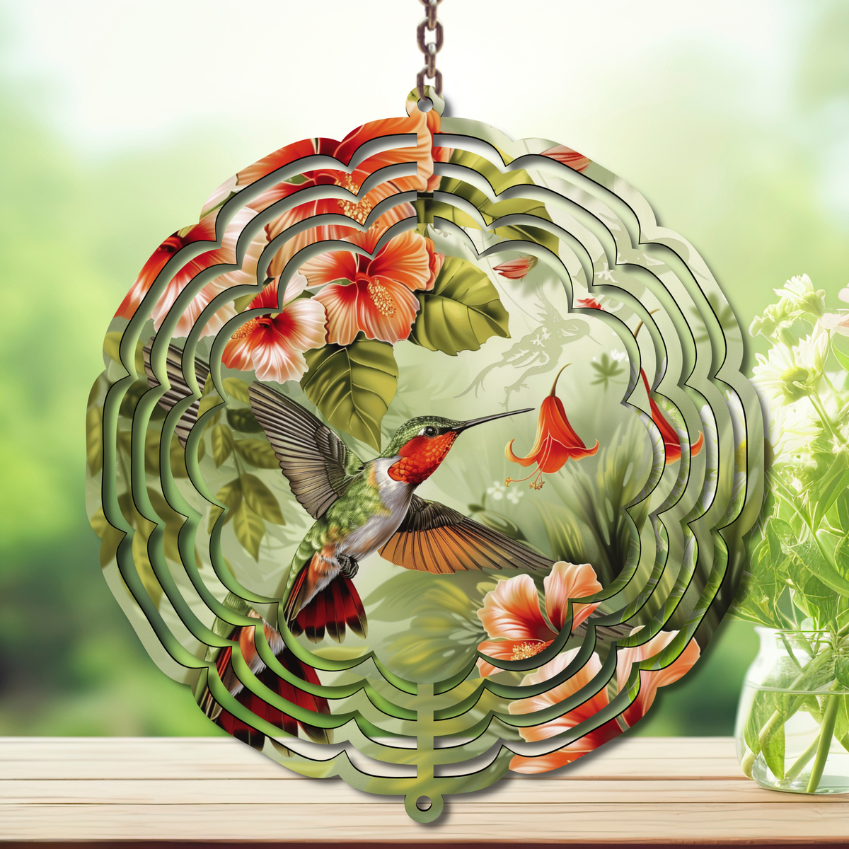 Hummingbird Aluminum Metal Wind Spinner, Let your garden bloom with motion. 🌺✨multiple images available TheCraftNook