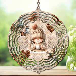 Caffeine in the Wind Spinner. Aluminum Metal Wind Spinner, multiple images available. TheCraftNook