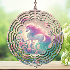 Unicorn Aluminum Metal Wind Spinner, multiple images available. TheCraftNook