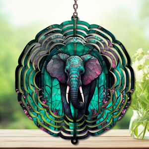 Elephant Aluminum Metal Wind Spinner, multiple images available. TheCraftNook