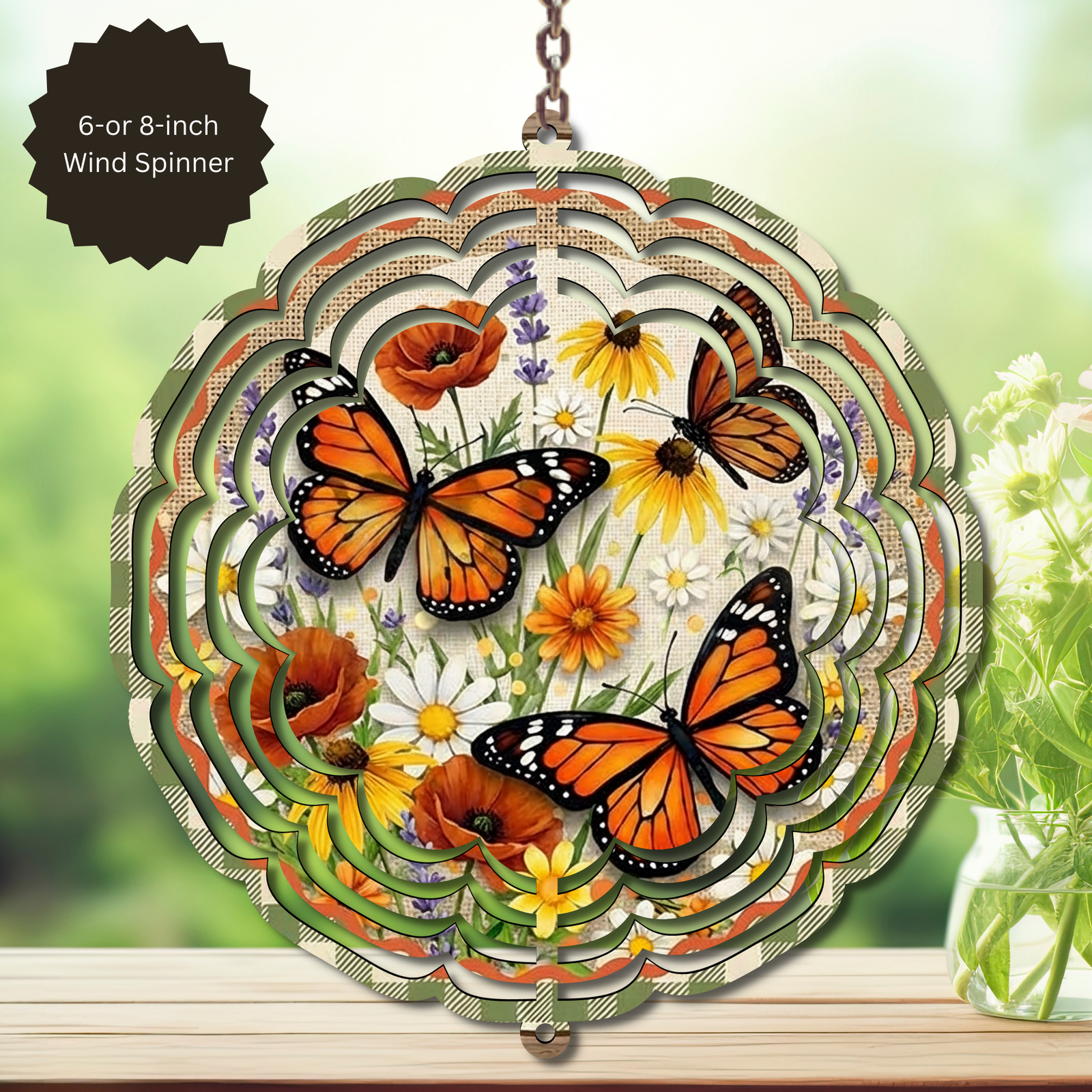 Butterfly Aluminum Metal Wind Spinner, multiple images available. TheCraftNook