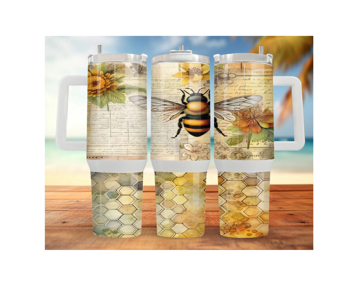 40 and 30 oz Honeybee Stainless Steel Tumblers. Multiple Images Available TheCraftNook