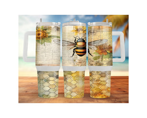 40 and 30 oz Honeybee Stainless Steel Tumblers. Multiple Images Available TheCraftNook