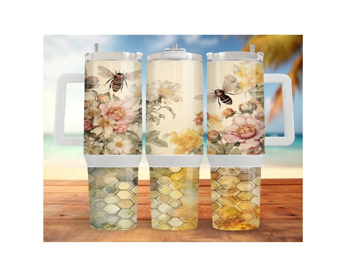 40 and 30 oz Honeybee Stainless Steel Tumblers. Multiple Images Available TheCraftNook