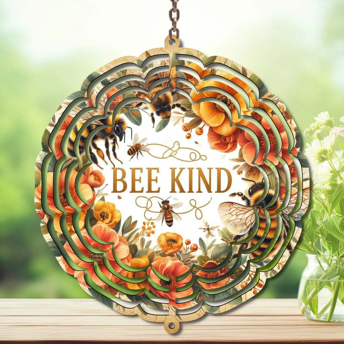 Honeybee Aluminum Metal Wind Spinner, Let your yard buzz with sunshine! Multiple images available. TheCraftNook