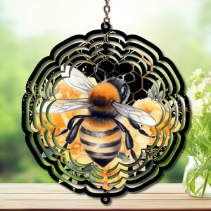 Honeybee Aluminum Metal Wind Spinner, Let your yard buzz with sunshine! Multiple images available. TheCraftNook
