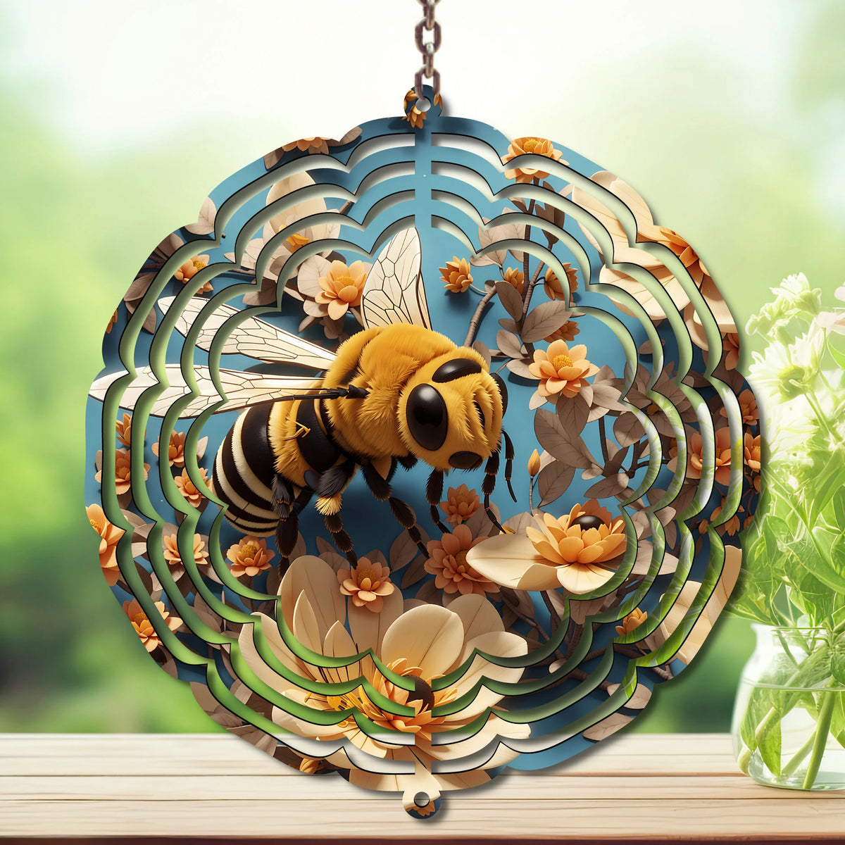 Honeybee Aluminum Metal Wind Spinner, Let your yard buzz with sunshine! Multiple images available. TheCraftNook