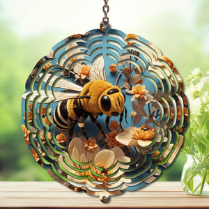Honeybee Aluminum Metal Wind Spinner, Let your yard buzz with sunshine! Multiple images available. TheCraftNook