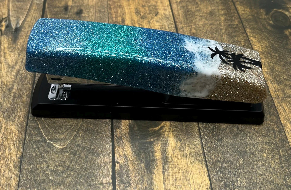 Glitter Beach Desk Set, Bring beach sparkle to your workspace. TheCraftNook